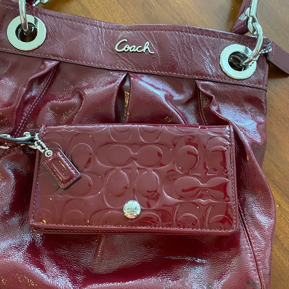 Coach patent leather wallet.